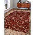 Glitzy Rugs 8 x 8 ft. Hand Tufted Wool Floral Round Area RugRed & Beige UBSK00726T2601B8